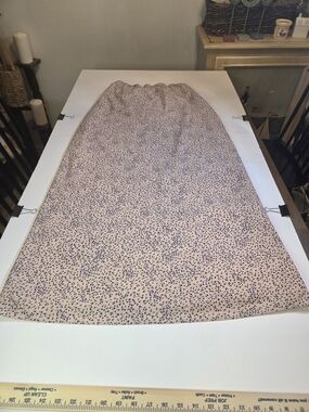 Women's Blush Pink Maxi Skirt with Navy Spot Print